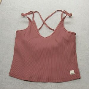 Vuori Ribbed Cross-Back SIZE M - Dusty Mauve (Marsala)